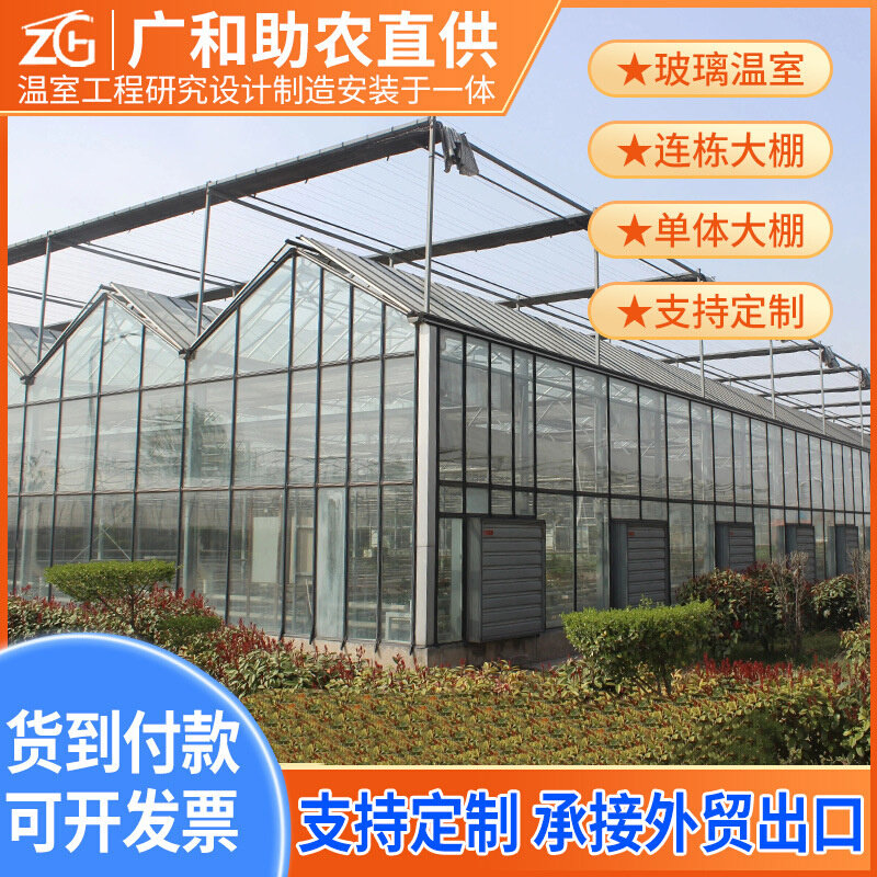 蔬菜玻璃温室大棚温室大棚养殖种植栽培智能厂家直供育苗农业观光