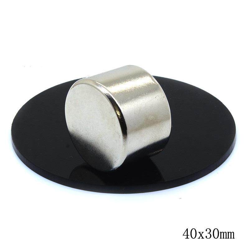 D40x30mm现货钕铁硼磁铁镀镍40*30圆柱形吸力强吸铁石磁钢