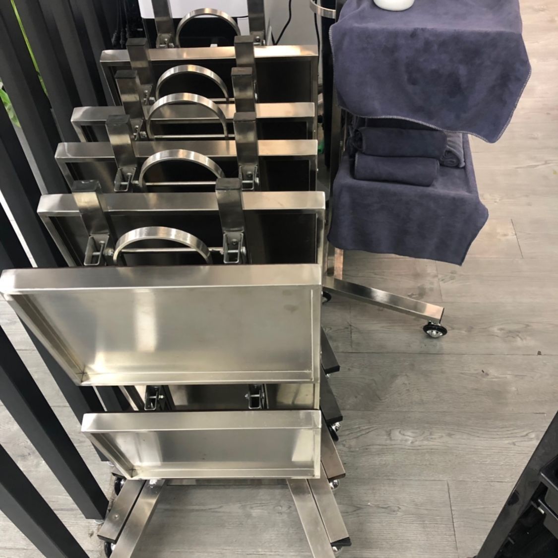 发廊专用不锈钢理发烫染车工具车美容美发工具推车剪发折叠手推车