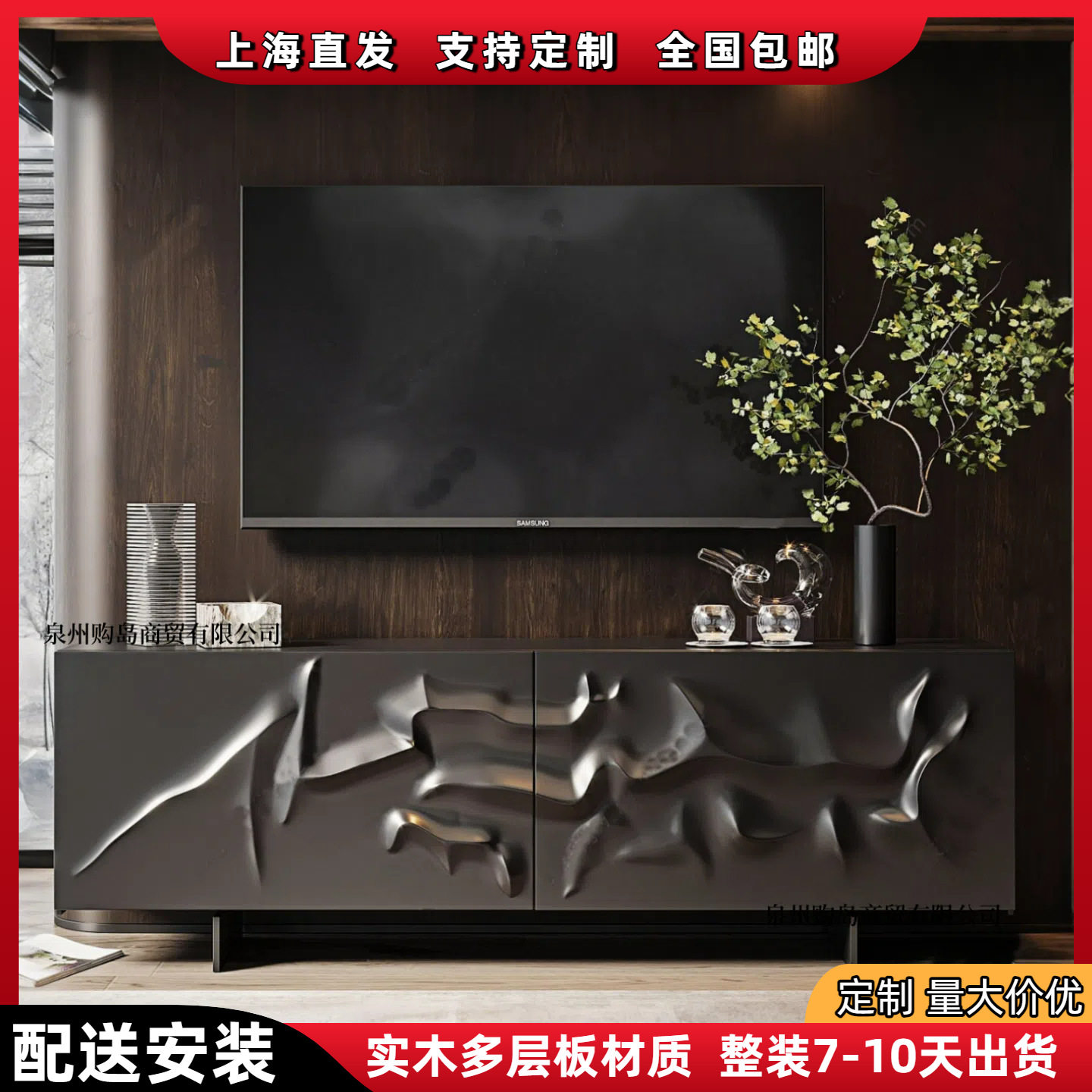 意式极简烤漆餐边柜新中式实木玄关柜现代轻奢客厅装饰柜储物柜