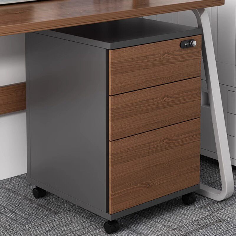 办公室文件柜密码锁矮柜可移动储物柜桌下收纳柜办公置物边柜带轮