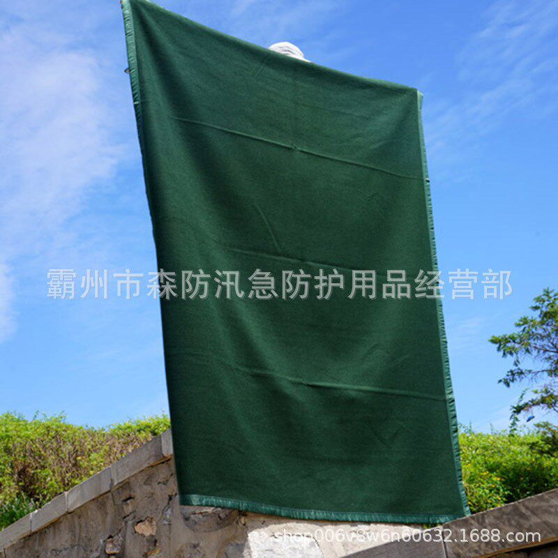 包边加厚绿色毯子 双面绒墨绿色毛毯保暖毯子纯色毛毯