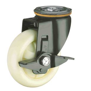 SUPO/向荣 4寸 白尼龙pp 孔顶带边刹车 万向脚轮J03S-03C-100-122