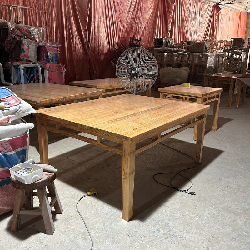 实木餐桌椅组合饭店长方形正方形家用餐桌小户型饭桌四方桌八仙桌