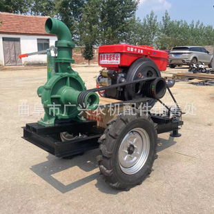 农用柴油8寸电机离心泵 680方排灌拖车泵高扬程压井4寸泵