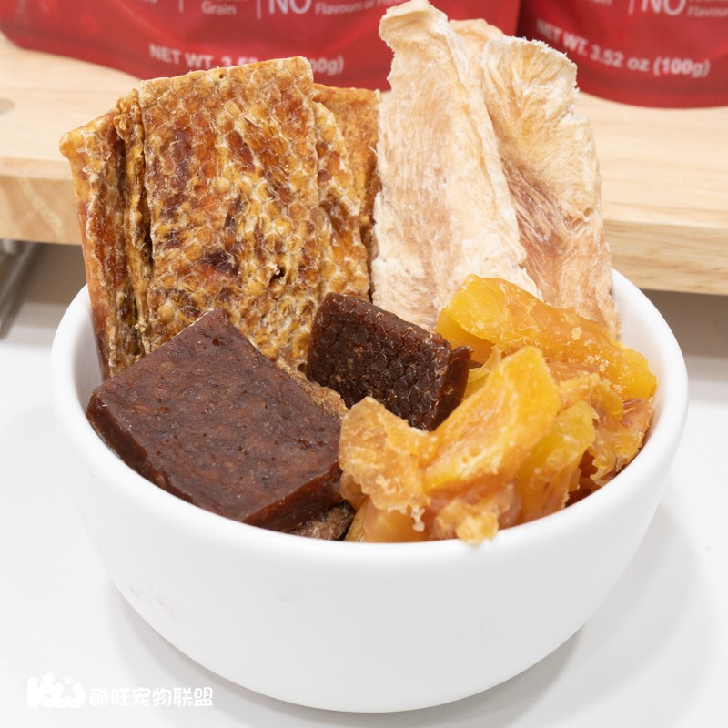 纳瑞施小红袋狗狗零食纯肉干鸡胸肉棒鸭肉兔肉片100g宠物训练奖励
