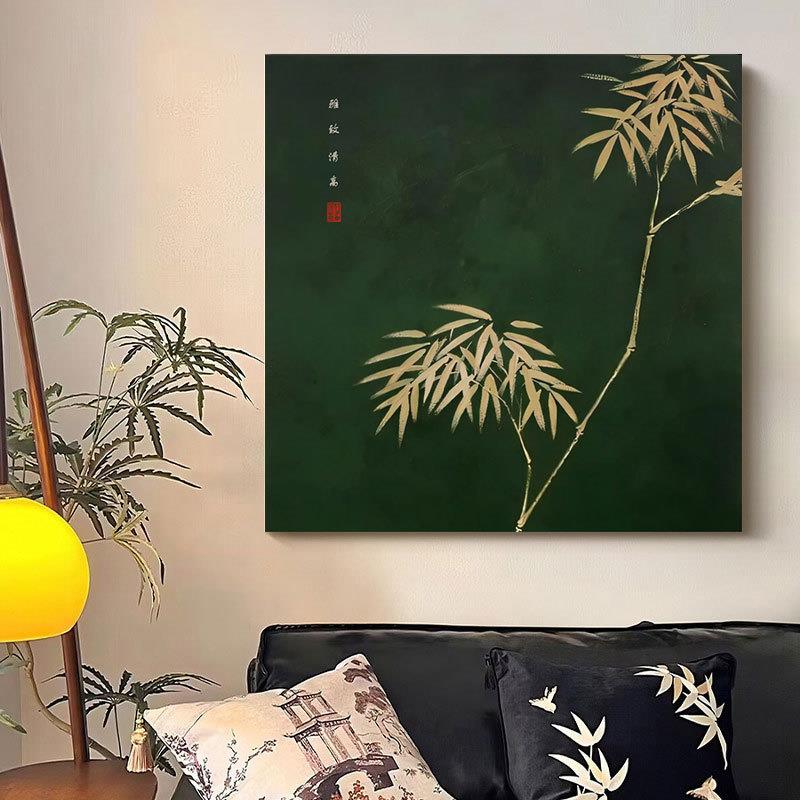 新中式餐厅书房装饰画客禅意中古风入户玄关走廊过道中国风小挂画