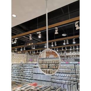 A5L吊杆圆镜卫生间镜子浴酒店客房室镜吊天板吊镜悬空杆伸花722缩