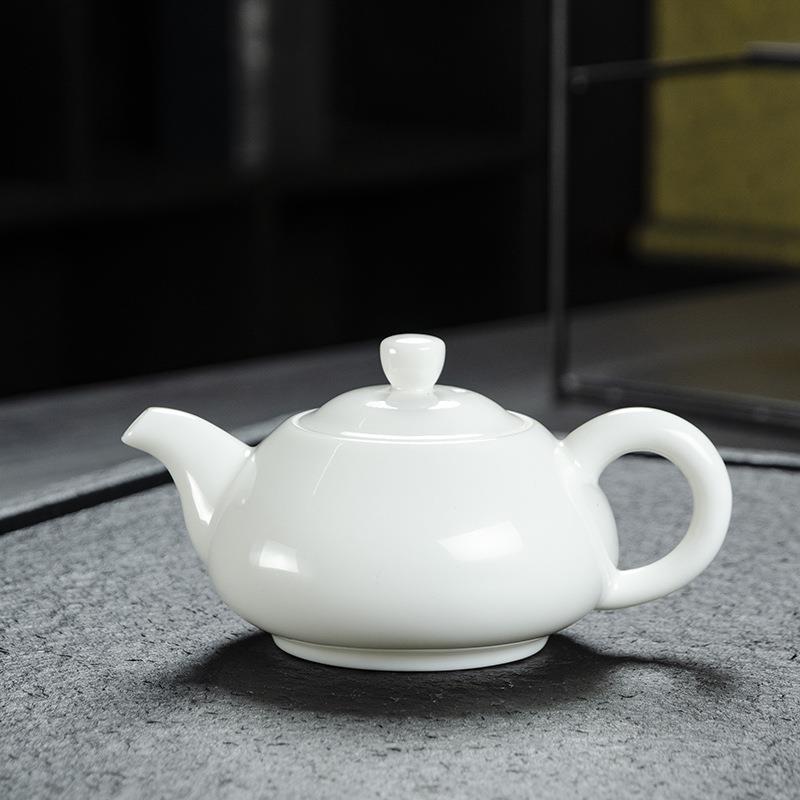德化脂L-101268白瓷茶壶羊玉西施壶陶瓷泡茶器带过号滤小单壶单个
