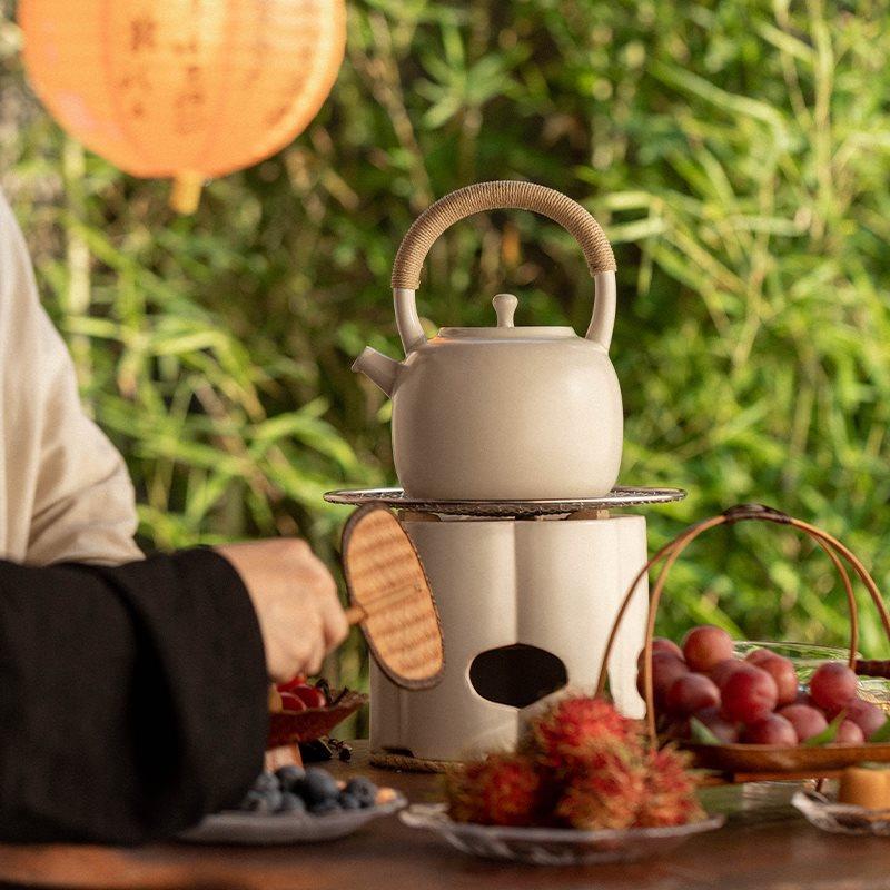 落泥笙围炉烤煮茶火炉全套装提梁煮茶壶BOB家室用内户外中式白炉