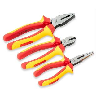 十字一字钢丝钳尖嘴钳斜嘴钳子家用工具组套 绝缘工具套装