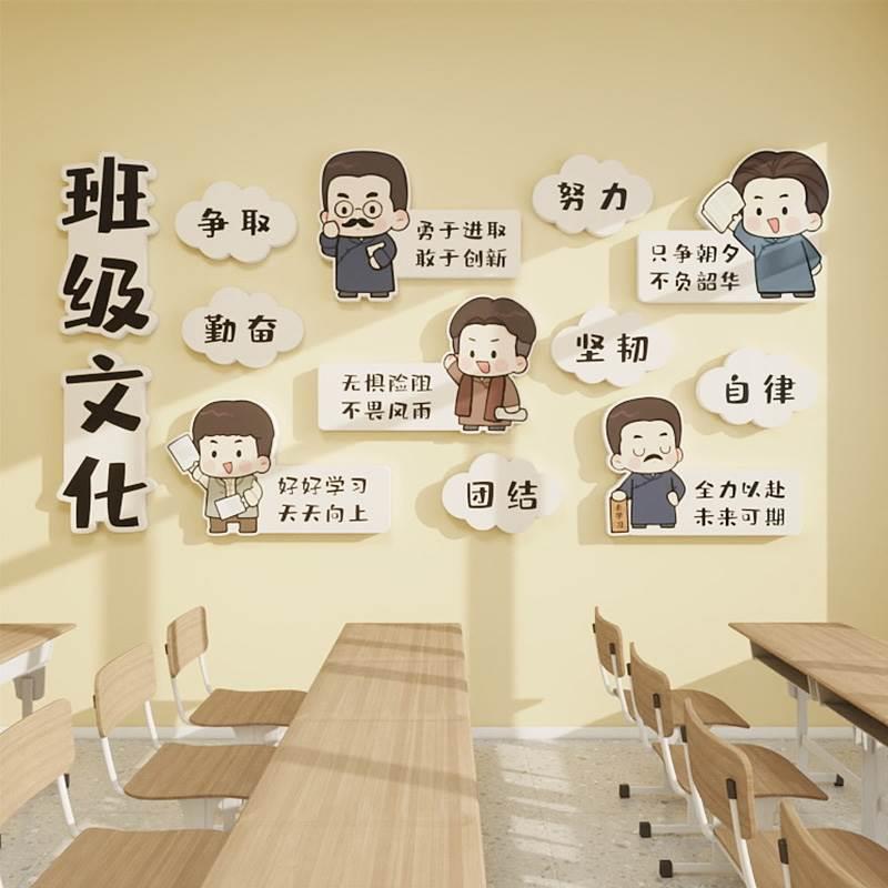 名人名言装饰画班级教室文化墙布置装饰励志正能量课室黑板报贴画