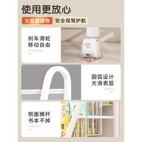 儿童书架家用阅读区绘本架多层玩具收纳架置物架落地宝宝简易王之
