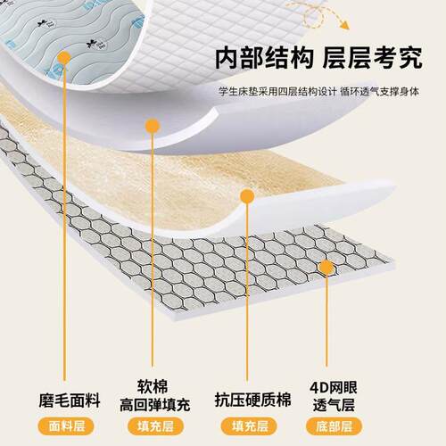 A类水洗棉床垫子软垫家用褥子租房床褥宿舍单人榻榻米遮盖物