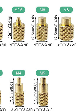 3D热熔打印螺母套件适用T12/T65/936烙铁压头M2-M8镶嵌热熔植入