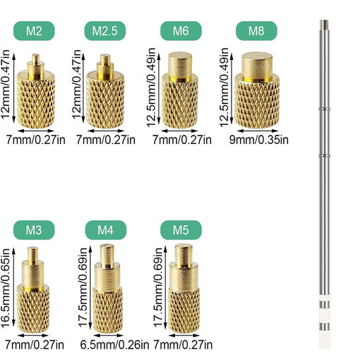 3D热熔打印螺母套件适用T12/T65/936烙铁压头M2-M8镶嵌热熔植入