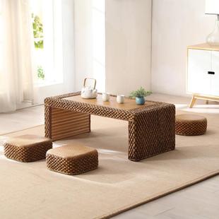 编桌凳榻榻米几飘窗矮小桌子炕桌卧室家用简约窗藤编茶几台茶地藤