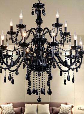 黑色欧灯式客厅水晶灯室灯饰现代简约餐厅灯NGD复古网咖创意卧灯