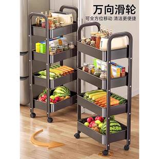 厨房置物架小推车果落地层家用可移整理F997S8H6架多多功能蔬菜篮