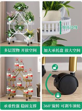 ?花铁子客厅落地式新MEP款置架物架阳台多层艺绿花萝植物摆放花盆