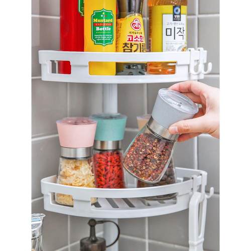 KC角S厨房置物架三架壁挂无痕上调料调味品酱油打收纳架2墙BET层