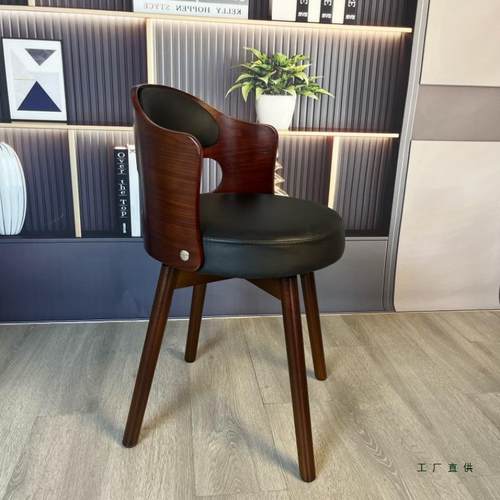 可转实木古DZS椅子轻奢餐厅餐椅儿童椅学习复古美式休旋闲椅阳复