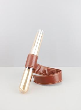 现代简约革玻璃试管皮花瓶摆件客厅卧0302电视柜餐厅饰玄关办室公