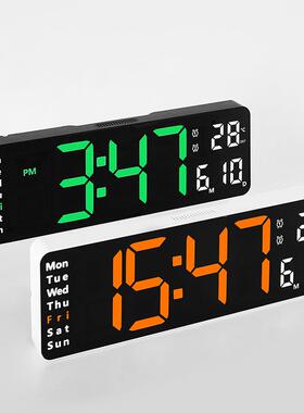 16629寸简约客厅挂钟多种温功能同屏显时钟有度星期闹钟示66239