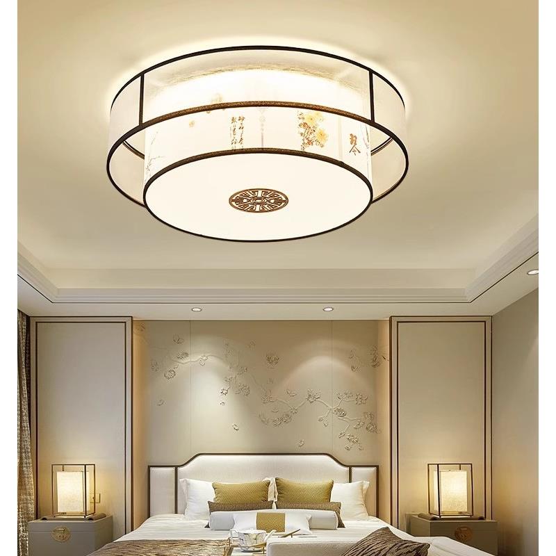 新房中式卧室990灯le吸灯圆形餐厅灯简约方顶形书阳台玄关过d道灯