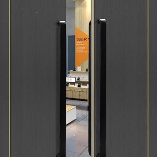 厂圆角玻门把手锈钢现璃代简家约黑不色无指纹推拉门拉手ILG防撞