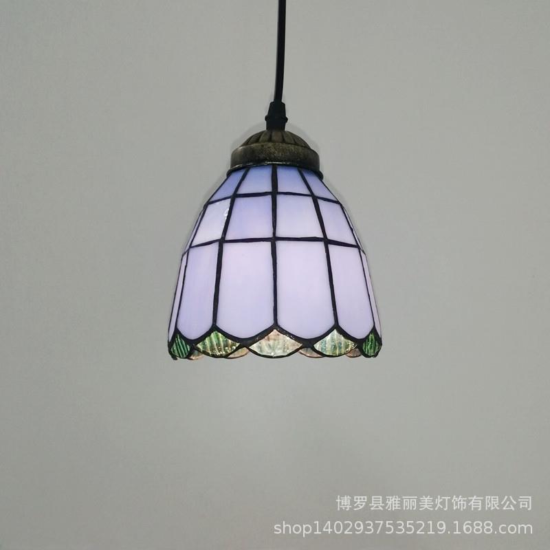 欧复古蒂凡尼彩色璃酒玻吧餐厅吊创意田园卧室式灯ylm123玄关阳台