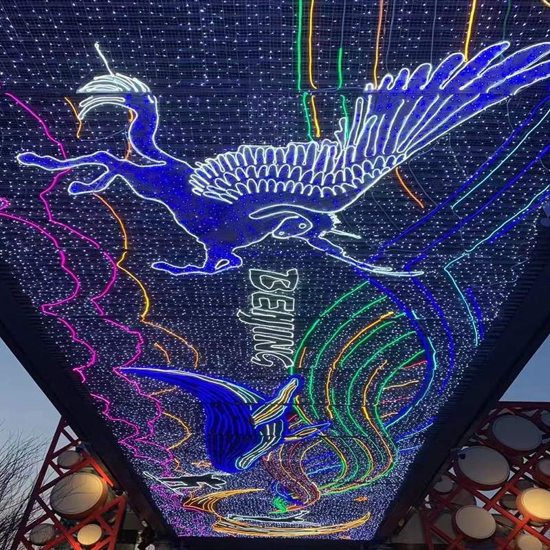 天幕灯饰画网红标语户外LED天幕灯商业街步行街走廊亮化灯光秀