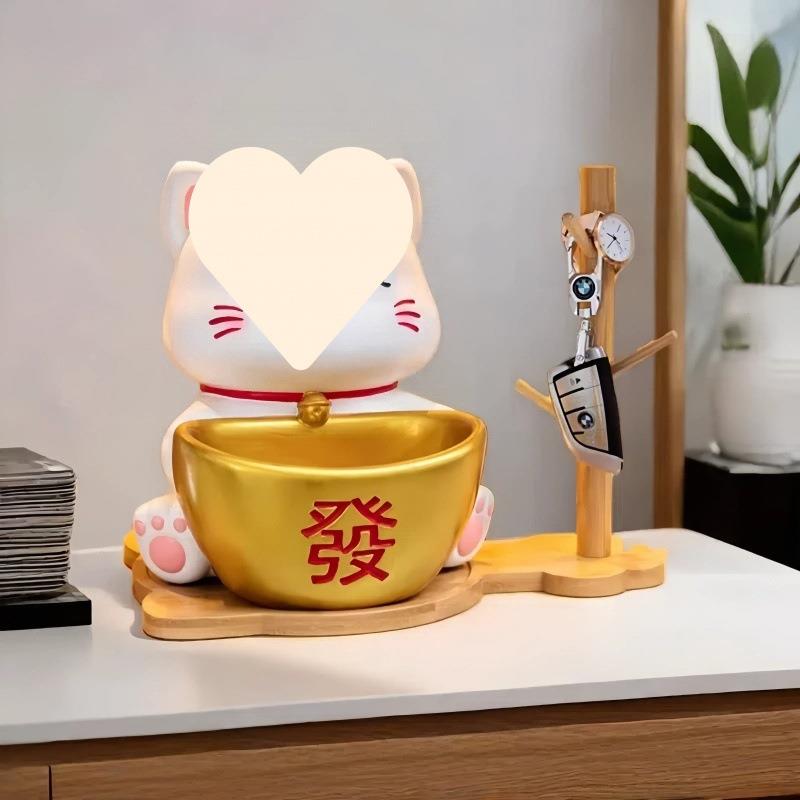 2205年新款宝招财猫入门元daHekbJs玄关钥匙收托盘客厅桌面纳摆件
