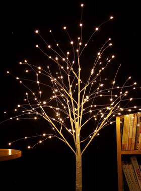 LE饰D景仿真白桦树铜丝灯暖色房庭02院观间布置节日景观灯氛围装