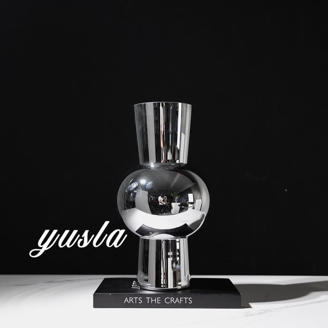 简璃约电玻客厅餐厅桌面茶镀几柜插花器板SLP干花瓶摆件样房软装