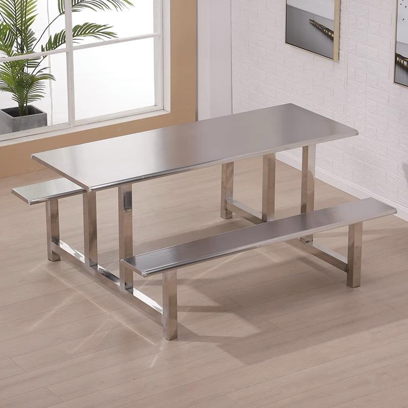 学校学食堂CZY-0021餐椅组合4人6人8人生桌员工厂不锈钢餐连体快