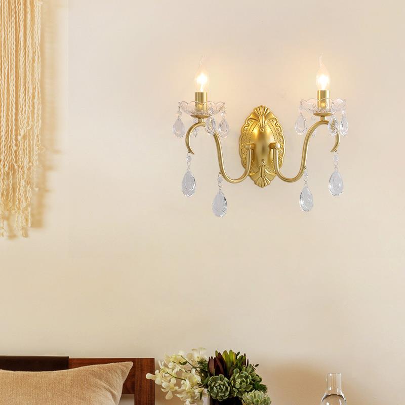 205年新款简890约现代客水晶室灯吊灯法式2婚庆LED蜡烛厅卧餐厅壁