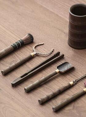 黑檀木茶道CL-15131六君子套茶装茶具配件夫台用品夹大全功茶泡茶