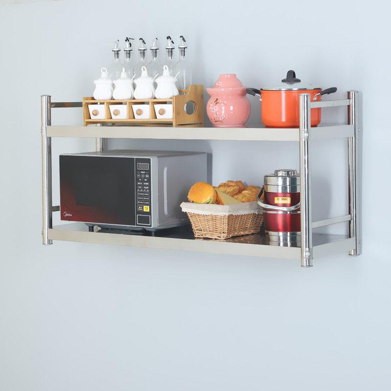 不锈钢置物架上壁挂架商用饭店厨房墙挂层架墙收纳墙壁架子NejF6T