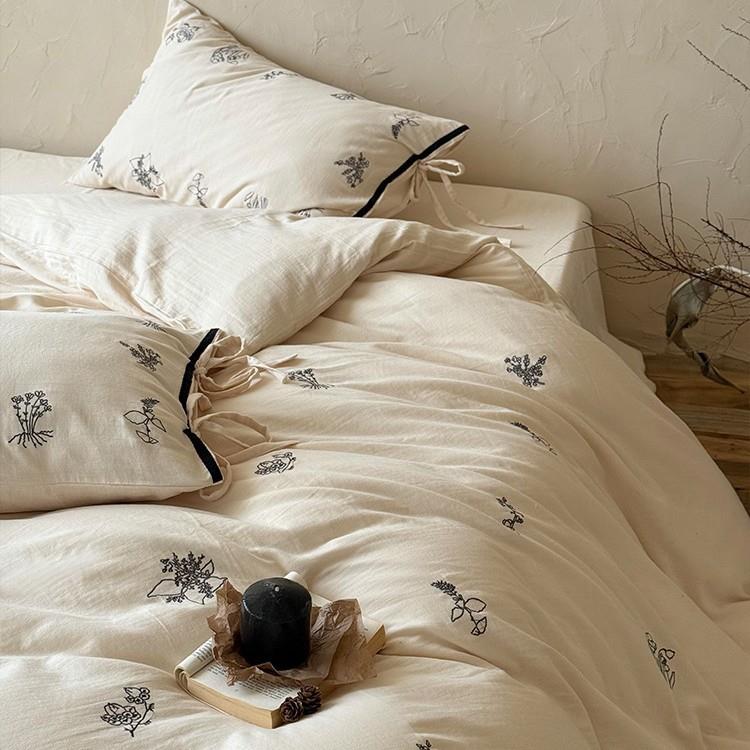 全棉皱皱L2肤|秋冬新款四床件套亲裸睡被套双层纱布纱纯棉床单笠