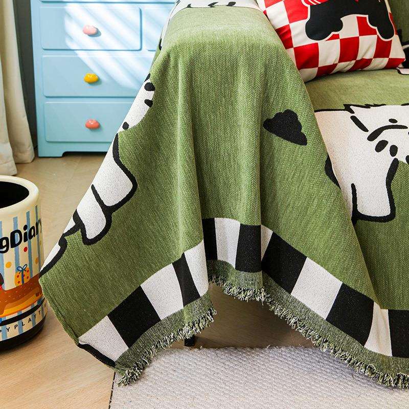 20沙25新巾款沙发盖布四季通用全沙发一整张组合沙发盖发套坐卡通