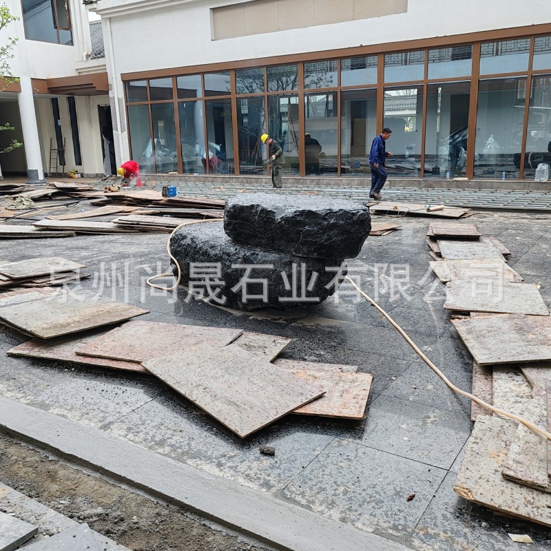 公园景区黑山石景观石坐凳摆件