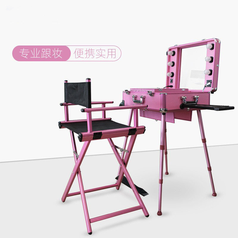 奇辉厂家批发铝合金折叠椅化妆网红影楼化妆师户外便携导演凳子