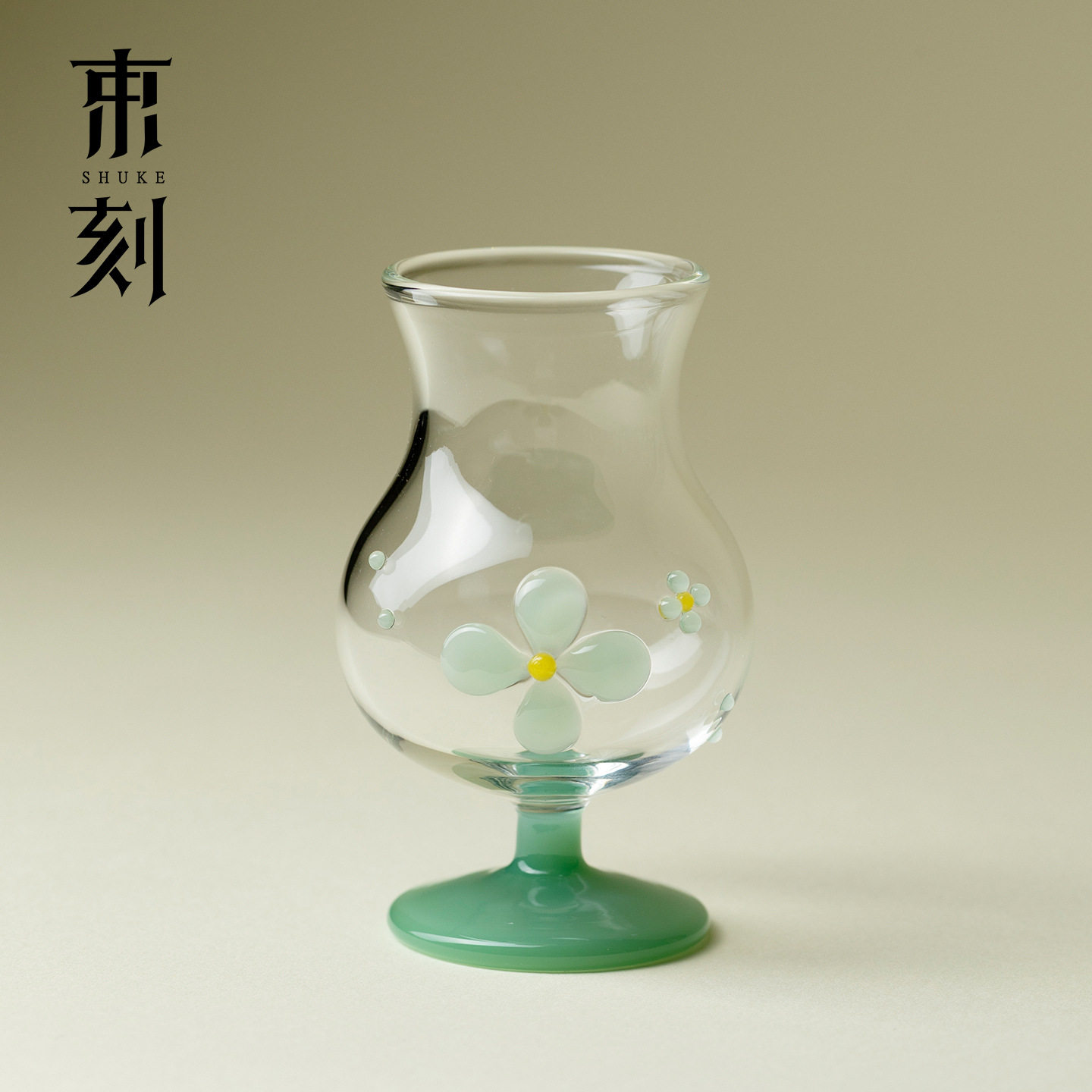 束刻 花屿玻璃主人杯高硼硅耐热茶杯女士女神杯喝茶品茗杯水杯