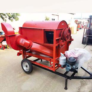 非洲农用水稻脱粒机柴油机版打谷机三相电苍术、高粱苦豆子脱粒机