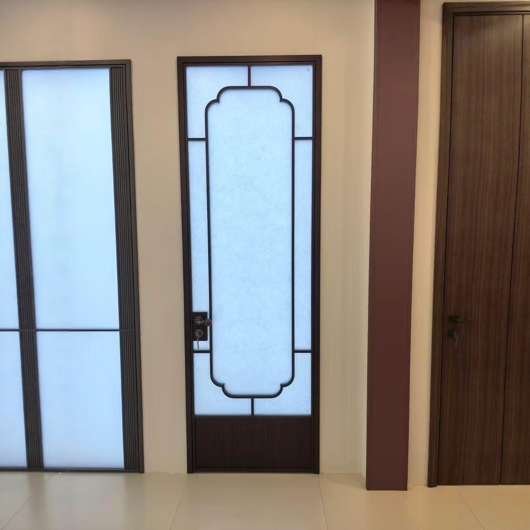 美式铝合金玻璃门宋式美学极窄平开门卫生间厨房隔断门
