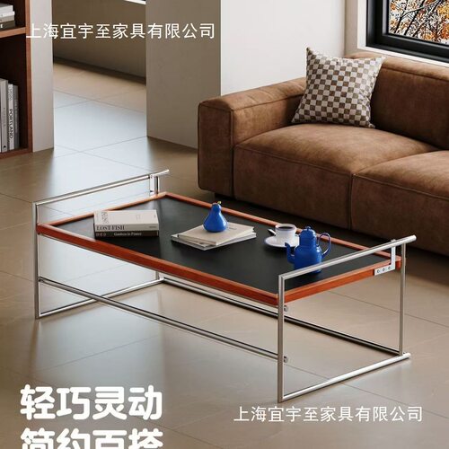 家用电脑桌客厅家用茶几茶台设计师不锈钢翻转茶桌茶几办公桌一体