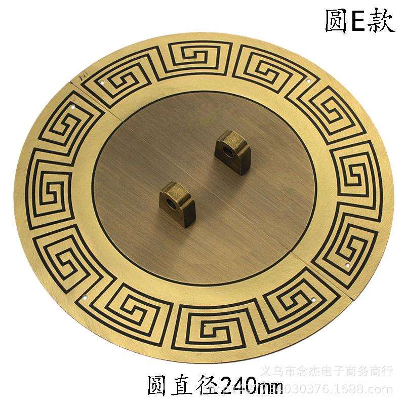 圆24CM明清中式铜配件家具纯铜拉手柜门拉手仿古圆形带锁鼻可挂