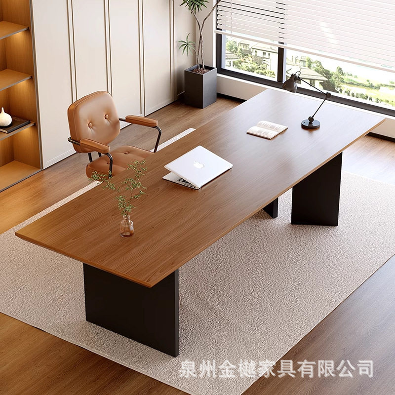 简约现代实木大班台办公桌