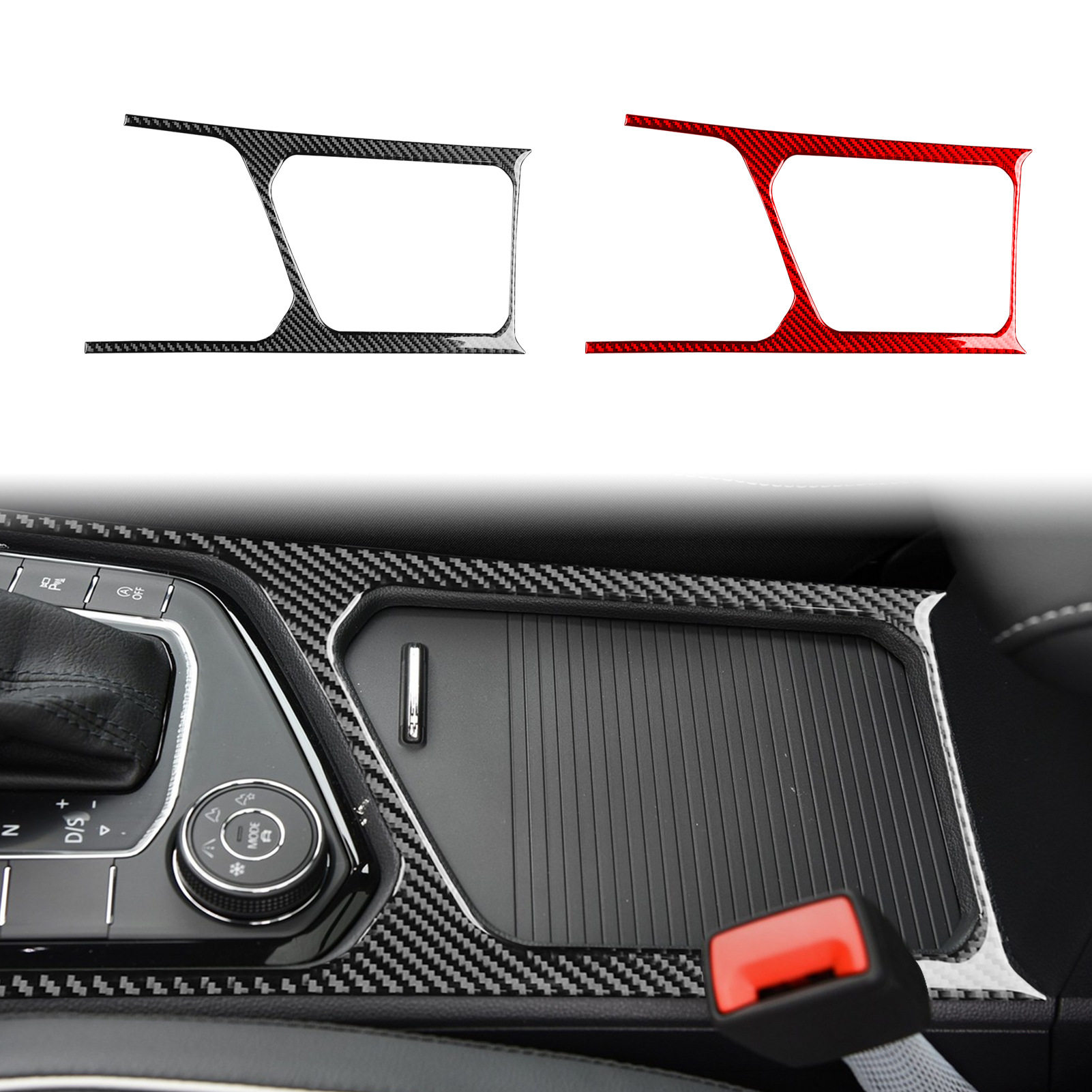 适用于19-21大众途观档位面板外框碳纤维汽车内饰改装装饰配件